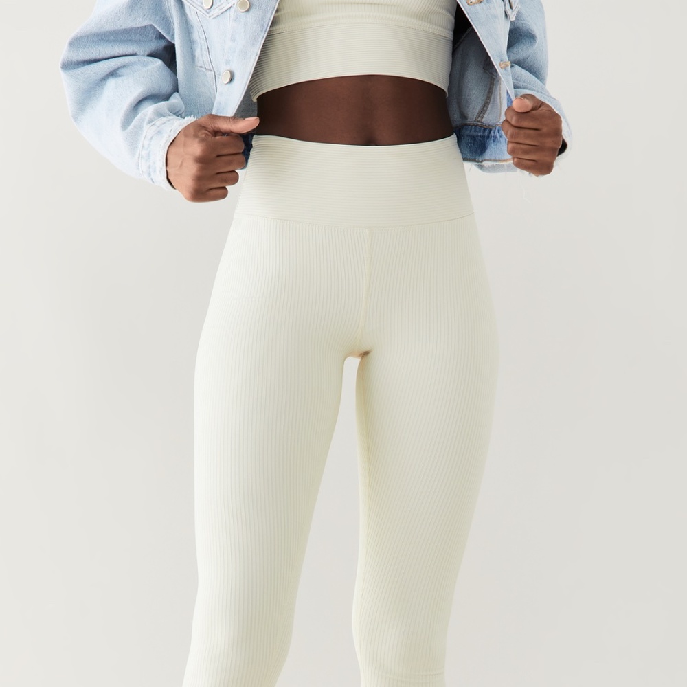 Year of Ours Ribbed High Leggings Bone Cream New without Tags Size Small